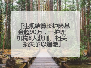 违规结算长护险基金超90万，一护理机构8人获刑、相关损失予以追缴