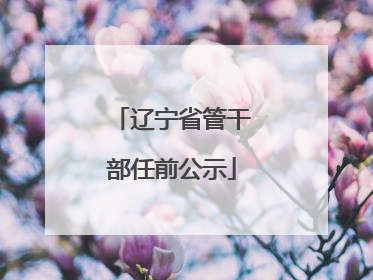辽宁省管干部任前公示
