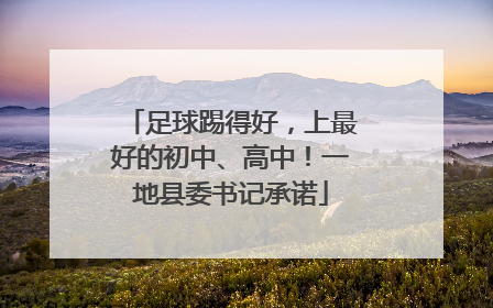 足球踢得好，上最好的初中、高中！一地县委书记承诺