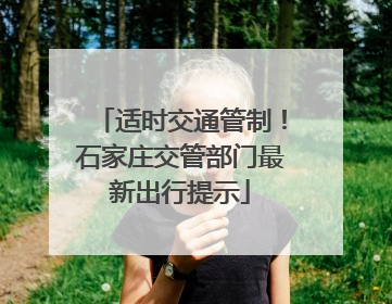 适时交通管制！石家庄交管部门最新出行提示