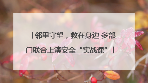 邻里守望，救在身边 多部门联合上演安全“实战课”
