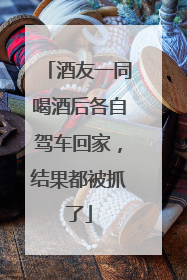 酒友一同喝酒后各自驾车回家，结果都被抓了