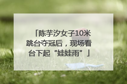 陈芋汐女子10米跳台夺冠后，现场看台下起“娃娃雨”