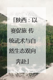 陕西：以赛促旅 传统武术与自然生态双向奔赴