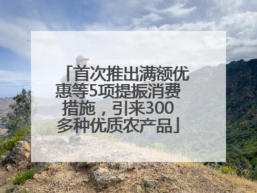 首次推出满额优惠等5项提振消费措施，引来300多种优质农产品
