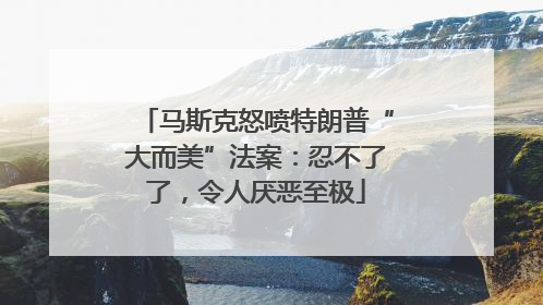 马斯克怒喷特朗普“大而美”法案：忍不了了，令人厌恶至极