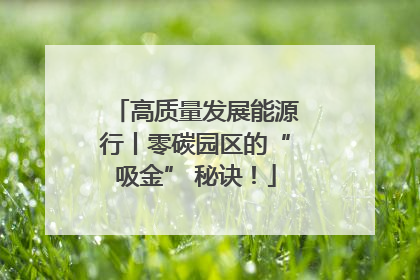 高质量发展能源行丨零碳园区的“吸金” 秘诀！