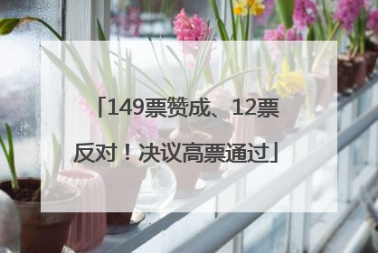 149票赞成、12票反对！决议高票通过