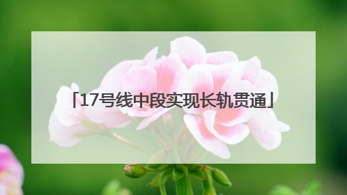17号线中段实现长轨贯通