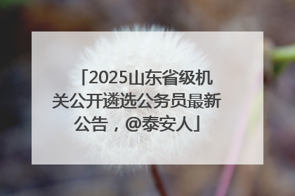 2025山东省级机关公开遴选公务员最新公告，@泰安人