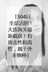 504只全是活的！大连海关最新截获！有攻击性和毒性，属于外来物种