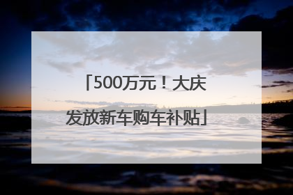 500万元！大庆发放新车购车补贴