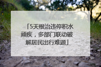 5天根治违停积水顽疾，多部门联动破解居民出行难题