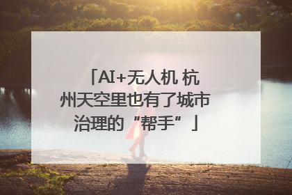 AI+无人机 杭州天空里也有了城市治理的“帮手”